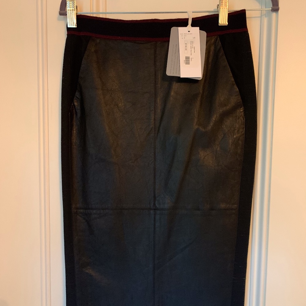 Giada Forte Black Leather Skirt Size 0